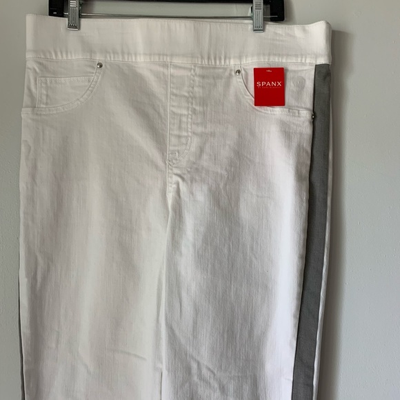 SPANX White Legging Grey Side Stripe Jegging Pant - Picture 3 of 6